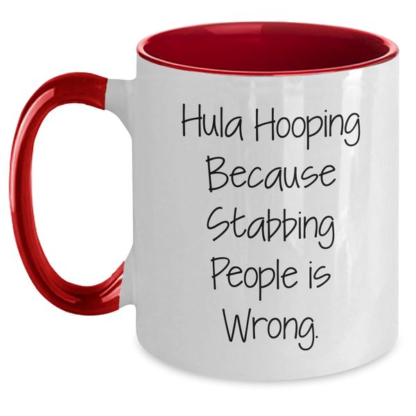 Hula Hooping Fun Two Tone Coffee Mug Gifts from Friends for Hula Hooping Enthusiasts, Funny Christmas Memorable Present