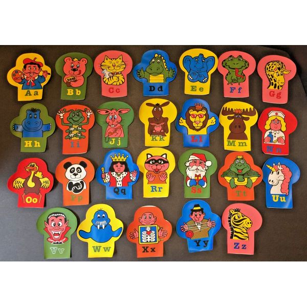 Alphabet 26 Finger Puppets by Chadwick (1994) * Lower & Upper Case. Excellent