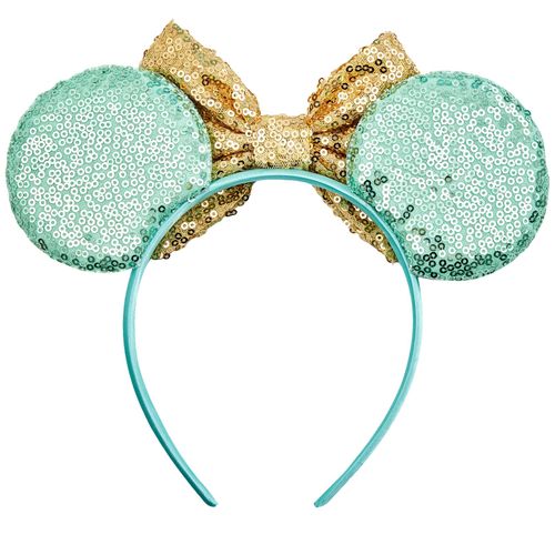 Opzzqz Mouse Ear Headbands for Women Giltter Bow Headband for Girls and Adult Birthday Party Decorations for Halloween Christmas (Tiana02A)