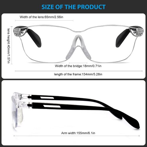 OKH 160% Magnifying Glasses Wearable Magnifier Hands-Free for Close Work Reading Sewing Hobby Craft, Lightweight(Non Light, 2Pack)