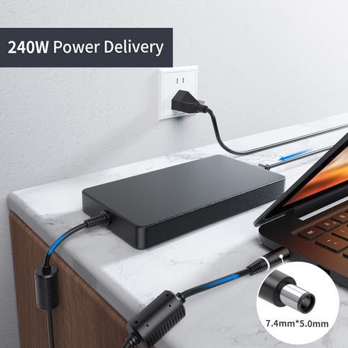 QYD 240W 19.5V 12.3A Laptop Charger AC Adapter Compatible with Dell Alienware M15 R7 R6 R5 R2 R3 R4 Alienware 15 R3 R4 Alienware 17 R3 R4 R5 Alienware M17 R2 R3 R4 G3 G5 G7 15 17 Gaming Power Cord