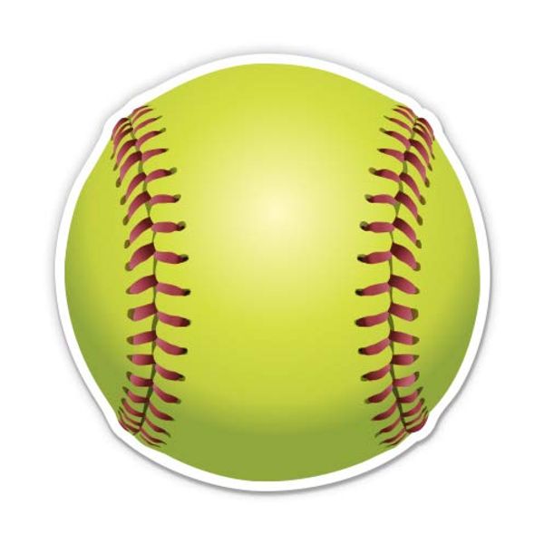 Softball Ball - 12" Vinyl Sticker Waterproof Decal