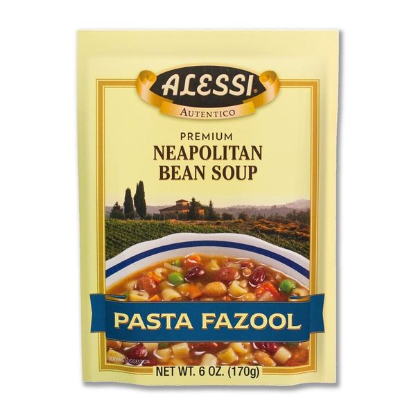 Alessi Neapolitan Bean Soup Mix Pasta Fazool Pack of 6 Quick Meal 6 Ounce