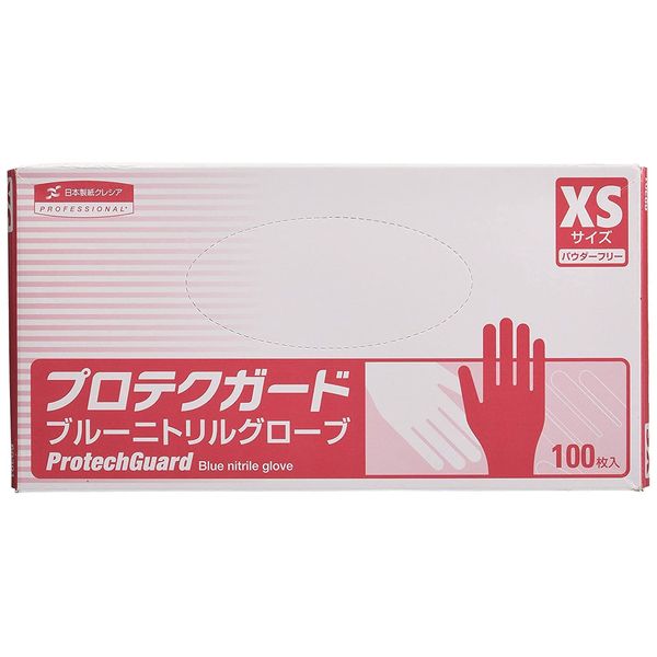 Protection Guard Blue Nitrile Gloves 69301 (XS) 100 Myi Protection Guard Blue Nitrile (23-6108-00) [Made in Japan Paper Crescia] [10 Boxes Unit]