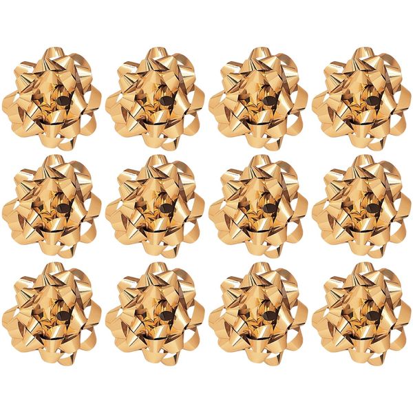 The Gift Wrap Company Decorative Confetti Bows, Large, Gold Metallic