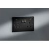 Knightsbridge 13A 2G SP Switched Socket with Dual USB C+A 5V DC 4.0A [Shared] - Matt Black with Black Insert