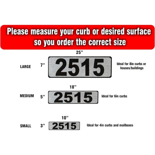 Curb-N-Sign Curb Wrap Address Decal – Aluminum House Number Decals for Front Doors, Windows, Curbs, or Walls – Weather Resistant Curb Wraps Perfect for Outside House Customization (Surf Boards)