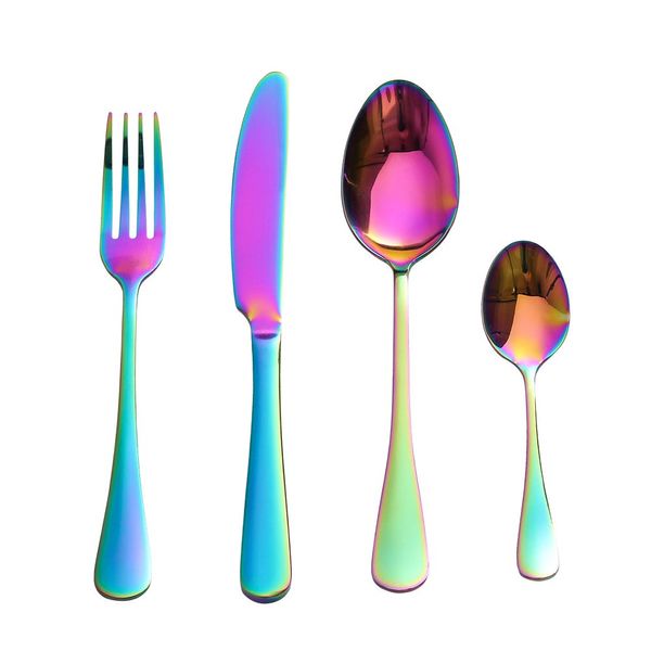 LEKOCH Rainbow 4-Piece Stainless Steel Flatware Set