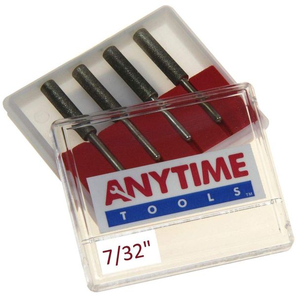 Anytime Tools 7/32" Diamond Chainsaw Sharpener Burr 1/8" Shank, 4 Pack