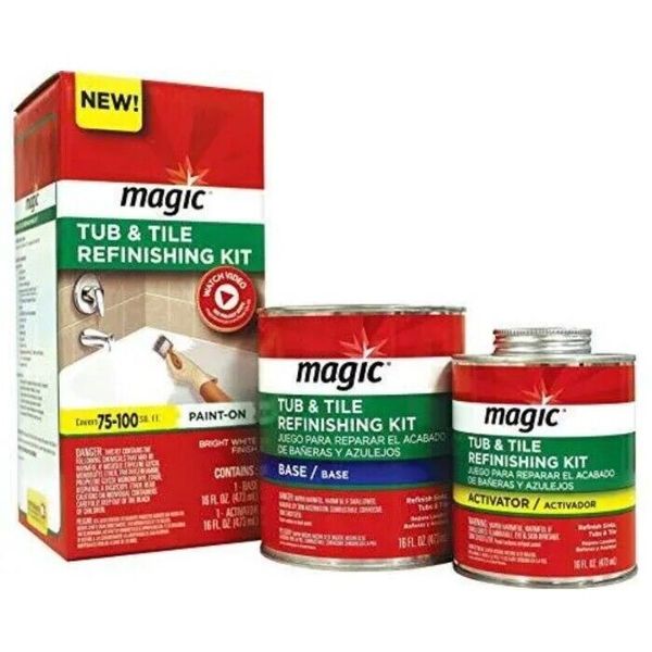 Magic Tub&Tile Refinishing Kit Bright White Paint Roll On