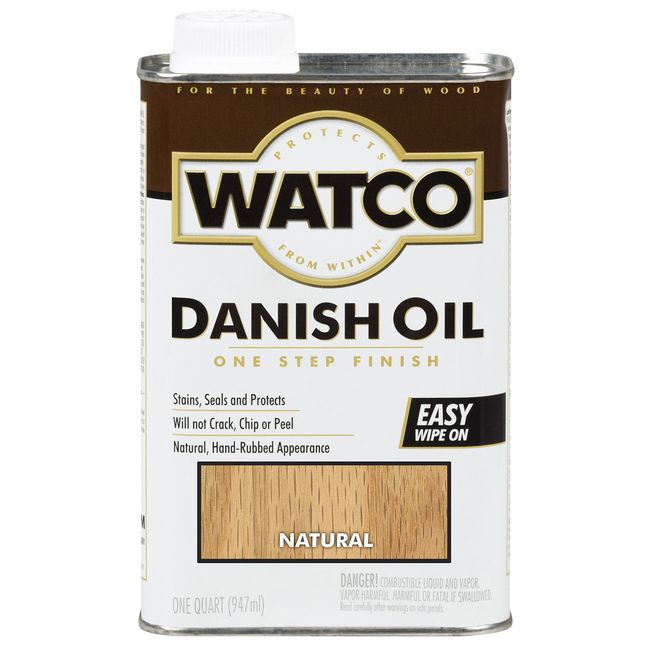Watco Rust-Oleum A65741 Danish Oil Wood Finish, Quart, Natural, 32 Fl Oz