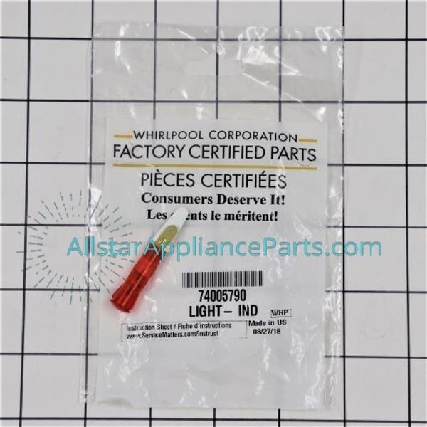 Whirlpool Range/Stove/Oven Indicator light, Red 74005790