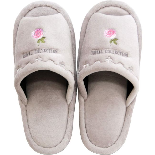 OKA Washable Slippers, Gray, Up to 9.8 inches (25 cm), Royal Collection, Chelsea