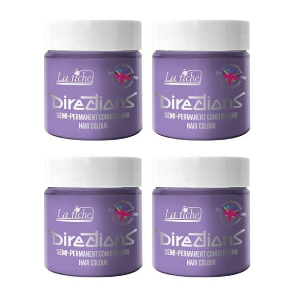 4x La Riche Directions Semi-Permanent Hair Color 100ml Tub - Lilac