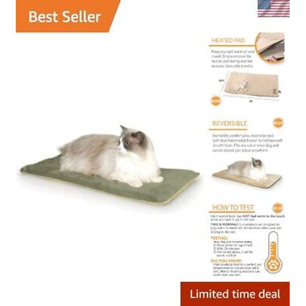 Thermostatically Controlled Heated Cat Bed Mat for Indoor Pets