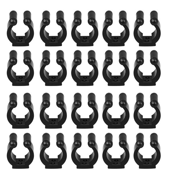 EEEKit 20 Pack Fishing Rod Holder Clips, Wall Mounted Fishing Pole Holder, Stick Clip Storage Clips Clamps Rack Organizer, Fishing Rod Rack for Garage Billiard Cue Sticks Snooker Cue