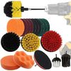 22PCS Drill Brush Set Power Scrubber Attachments Car Carpet Tile Grout Cleaning