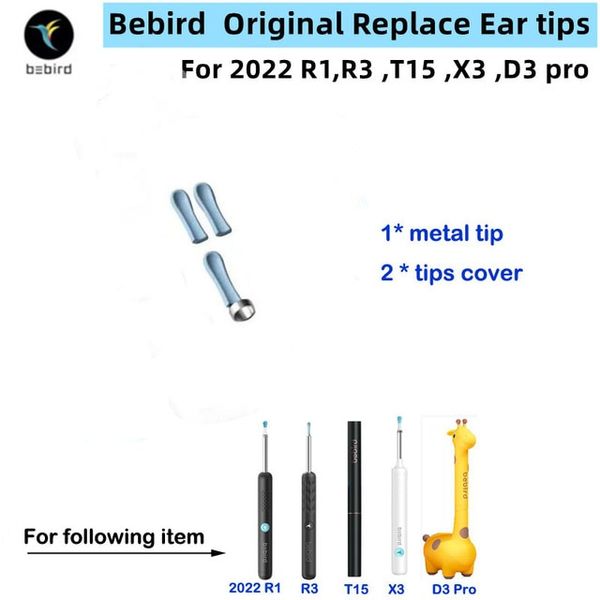 Replacement Tip Spoon for Bebird-Ear Cleaner R1 R3 T15 X3 D3pro Original Visual Ear Stick Wax Removal Tool Set, 01 New 9pcs tips