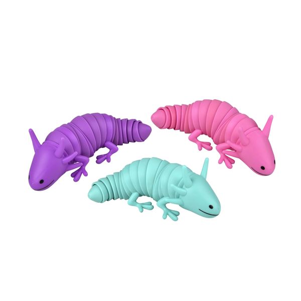 Axolotl Wiggle Fidget Toys - Ocean Themed - Fidget Slug, Fidget Toys, Sensory Toys, Articulated Jointed Moving Toys, Stress Relief Toys, Stim Toys, Autism and ADHD Fidget Toys - Set of 2