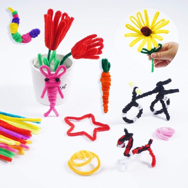 Pipe Cleaners for Crafts (200pcs in Gray), 12 inch Long Pipe Cleaners, Pink  Pipe Cleaners. 