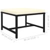 YAFF Sectional Footrest with Cushion Black Poly Rattan(Black)