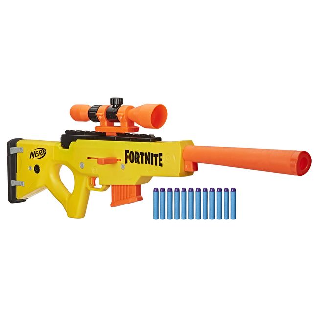 NERF Fortnite BASR-L Bolt Action, Clip Fed Blaster - Includes Removable Scope, 6-Dart Clip and 12 Official Elite Darts