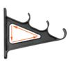 Horizontal wall rod holder, for 3 fishing rods