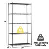5 Tier Storage Shelf Wire Rack Kitchen Storage Organizer Adjustable Shelf Black