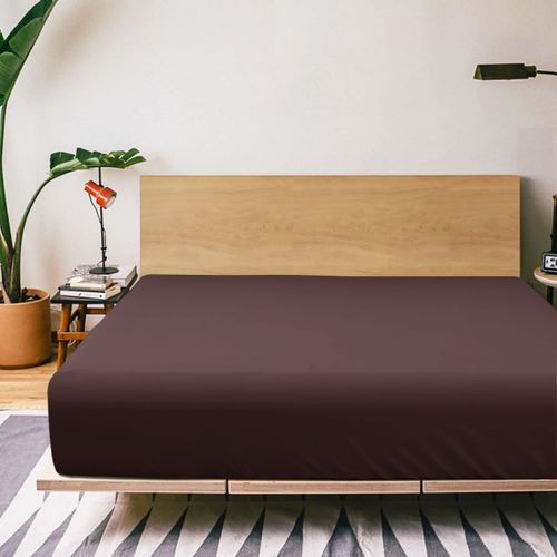 FLXXIE Twin XL Fitted Sheet Only - Bottom Sheet - Microfiber Deep Pocket up to 15inch Tiwn XL Fitted Sheet - Soft and Wrinkle, Fade, Shrinkage Resistant Fitted Bed Sheet, Dark Brown