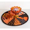 Quilted Halloween Table Topper, Round Handmade Patchwork Centerpiece, Fall Decor