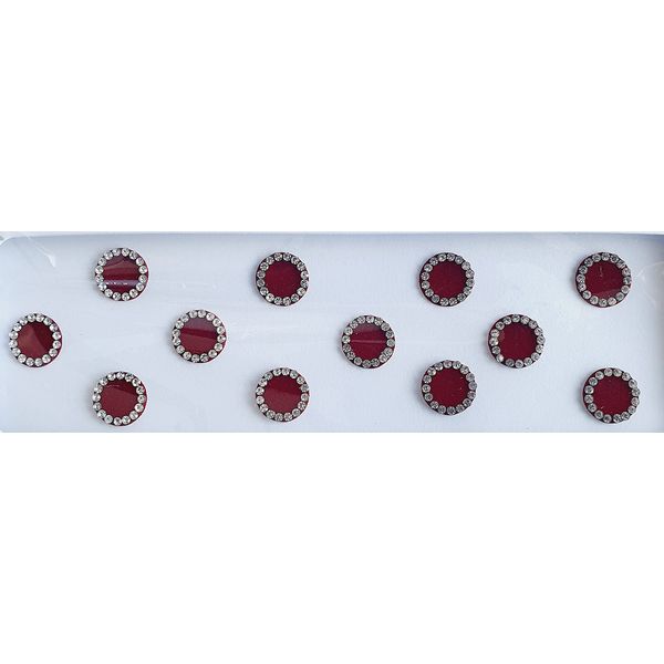 DLRC008 Round Deep Red/Maroon Coloured Crystal Fancy Bindis