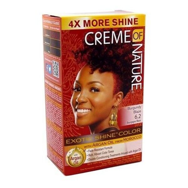 Creme of Nature Exotic Shine Color Burgundy Red Blaze 6.2 Argan Oil Rich Color