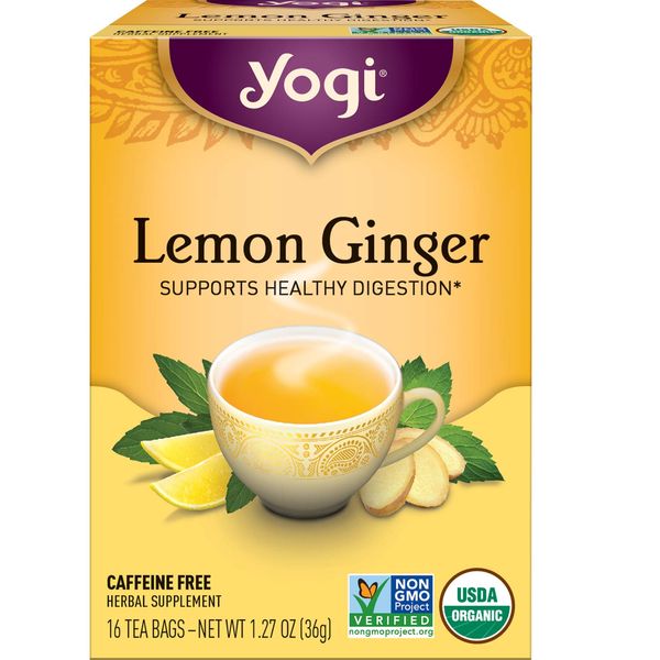 Yogi Tea Lemon Ginger Tea - 16 Tea Bags per Pack (6 Packs) - Organic Ginger Root Tea to Support Healthy Digestion - Includes Lemongrass, Lemon Flavor, Licorice Root, Lemon Peel & More