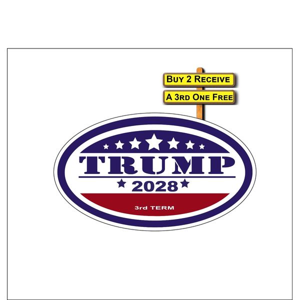 Trump For President 2028 3rd Term Decal Sticker