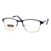 Multi-Focus Progressive Glasses Glasses 3 in 1 Reader Spring Hinge Metal Blue +2