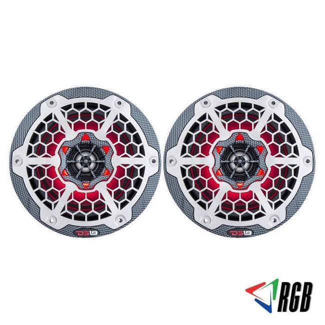 DS18 Hydro CF8 8" Coaxial Marine Speakers ATV / UTV / Boat RGB LED 2 Speaker