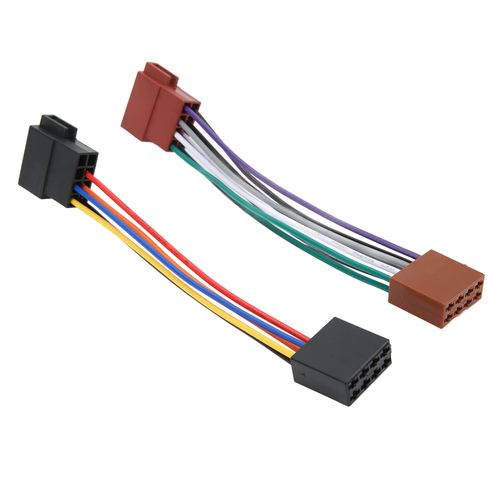 ISO Radio Harness Connector Adapter for Car Stereo Installation - 16 Pin Male to Female Wiring Harness - Easy PlugandPlay Setup for Aftermarket Car Radio