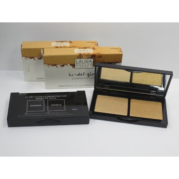 LAURA GELLER HI-DEF GLOW ILLUMINATOR DUO HEART OF GOLD FULL SIZE BOXED (LOT 2)