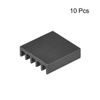uxcell 10pcs Parallel Line Notch Heatsink 14x14x4mm for MOS GPU IC Chip Black