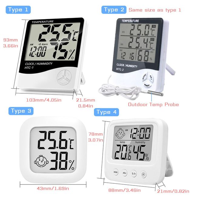 Lcd Digital Clock Thermometer Humidity Meter