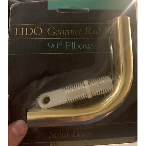 LIDO Gourmet Rail Systems 5/8-inch 90 Degree Elbow Solid Brass LB-00-391 US3 NOS