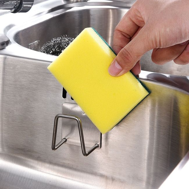 Stainless Steel Sponge Holders, Kitchen Punch-free Sink Drain