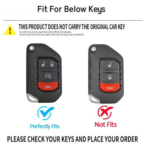 OVIOBOER For Jeep Key Fob Cover with Keychain, White Soft TPU Key Case Shell Full Protection for Wrangler JLU JL Gladiator Rubicon JT Car Flip Smart Remote Key (For Jeep B)
