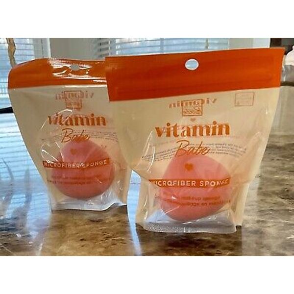 2 The Beauty Crop Vitamin Babe Microfiber Makeup Sponge New & Sealed