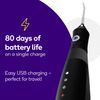 BURST Water Flosser for Teeth Cleaning – Cordless Water Flosser Picks for Plaque Removal Between Teeth, Braces & Dental Work – Electric & Portable Water Floss – Refillable 110mL Tank, 3 Modes – Black