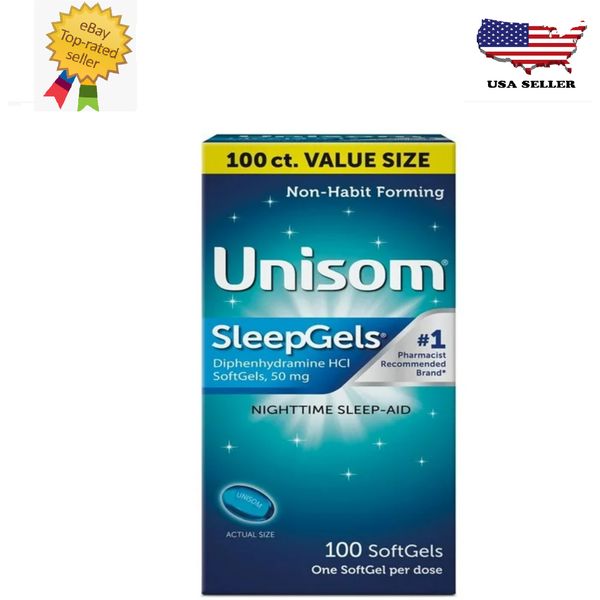 Unisom SleepGels Diphenhydramine HCL Softgel Sleeping Pills, 50 mg, 100 Count