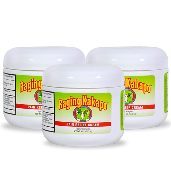 Raging Kakapo Pain Cream 3 Pack, Arthritis, Sore Muscles, Joint Pain Relief