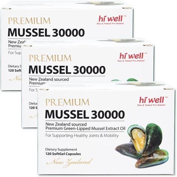 Hi well New Zealand Green Lipped Mussel Oil 30000 mg 120 Caps (3 Pack)