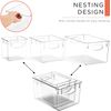 6 Pack Clear Plastic Storage Bin Container Set - Pantry Freezer Fridge Organizer