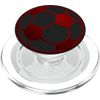Red Soccer Ball On a Black PopSockets PopGrip for MagSafe
